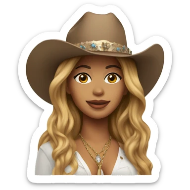beyonce in cowboy hat sticker