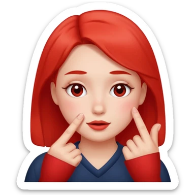 blushing with fingers sticker