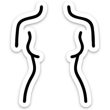 icon of a torso with subtle curves, abstract, minimal, no explicit details, modern style, suitable for an icon set sticker