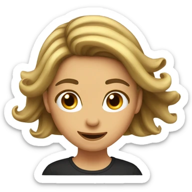 Girl flipping her hair to the side sticker