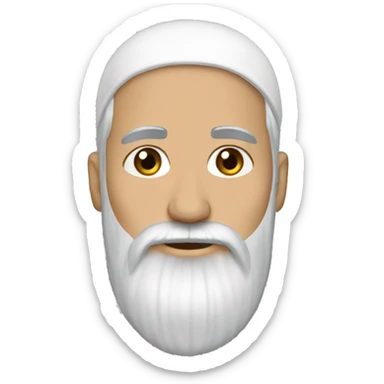 Whie muslim long beard shaved hair sticker