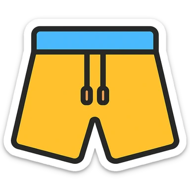 a pair of athletic shorts, sporty look, icon style sticker