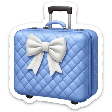 Periwinkle quilted luggage with white bow  sticker