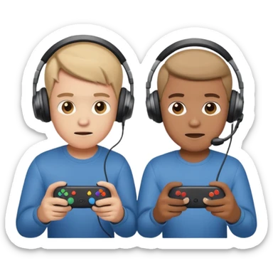 two brothers playings videogames

 sticker