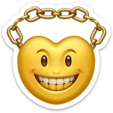 Emoji con dientes de oro y cadenas de oro sticker