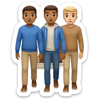 two guys entering on their house sticker