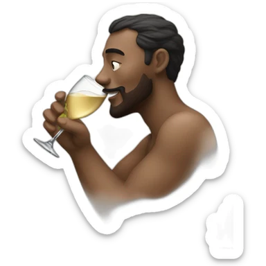 man drinking a dom perignon sticker