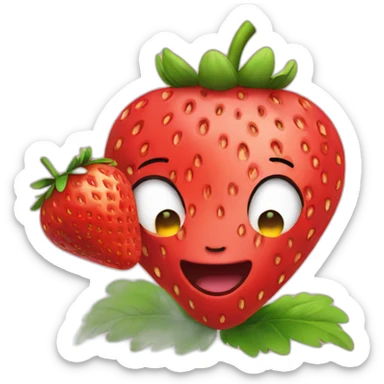 strawberry eating a strawberry sticker
