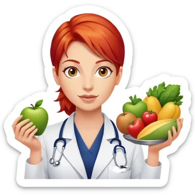 a nutritionist with red hair sticker