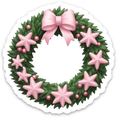 pale pink christmas wreath  sticker