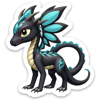 Colorful Shiny Smooth Glossy Soft Pure Cute Meloetta-Venom-Zekrom-Salandit-fusion, full body, tribal markings  sticker