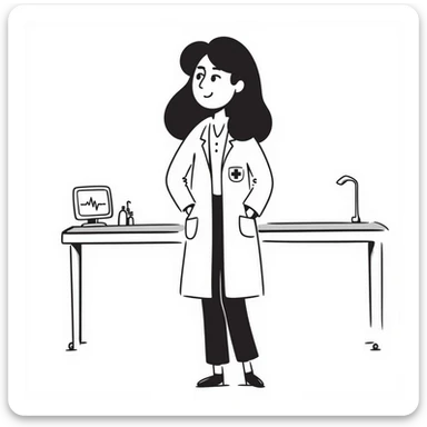 A beautiful woman doctor in the hospital sticker