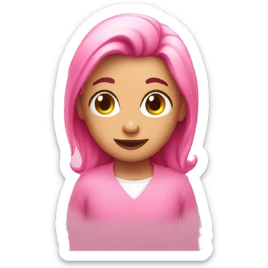 Very cute in love pink emoji  sticker