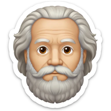 Karl Marx with recognizable beard and hairstyle, no glasses sticker