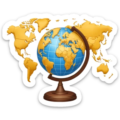 Minimal 3D emoji style stock chart combined with globe, international stocks icon, financial market symbol, neutral colors, clean shading, professional look, transparent background, no flags, no brand logos sticker