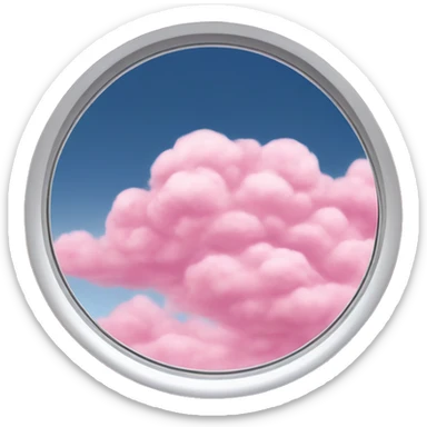 Pink clouds from private jet window sticker