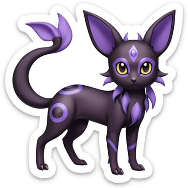 Noibat-Umbreon-Espeon-hybrid, full body, special markings sticker