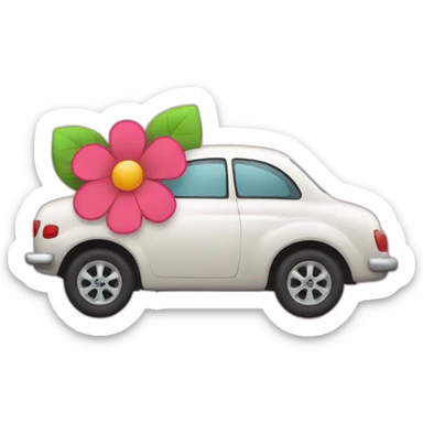Car with a flower sticker