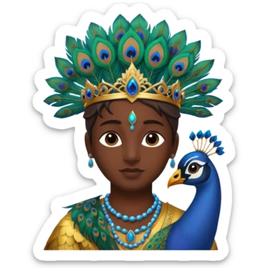 Krishna with feather crown sticker