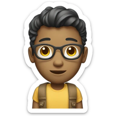 full body 3d avatar of a teen in jeans and t-shirt sticker