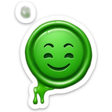 green wax stamp with tick no face sticker