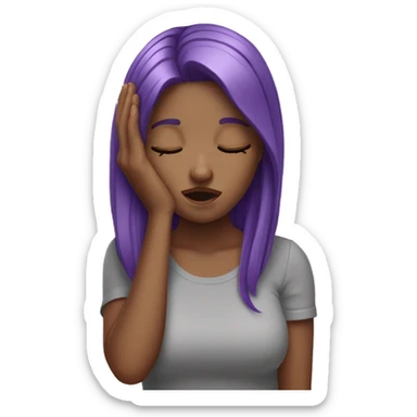 Purple hair girl doing a face palm sticker