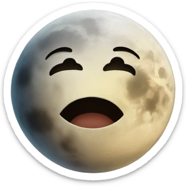 Moon astrology symbol with cute face sticker