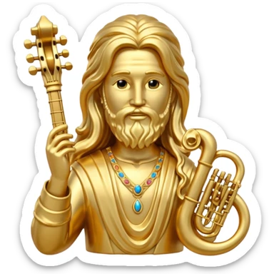 musician statue gold sticker