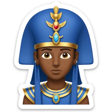 egyptian soldier with blue and gold headdress sticker