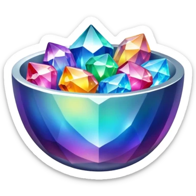 a bowl of colorful blinged crystal sticker
