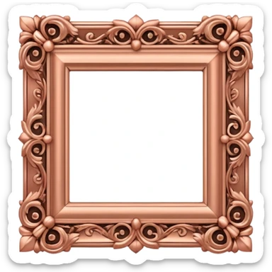 ornate square rose gold frame sticker