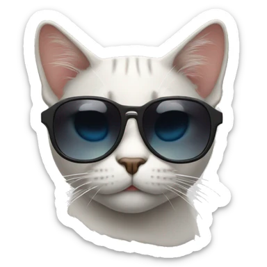 Cat with sunglasses sticker