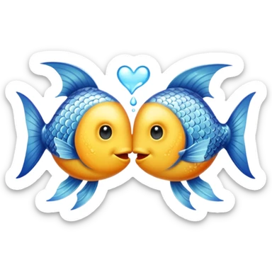 two fishes kissing sticker