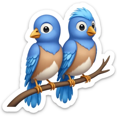 blue birds sticker