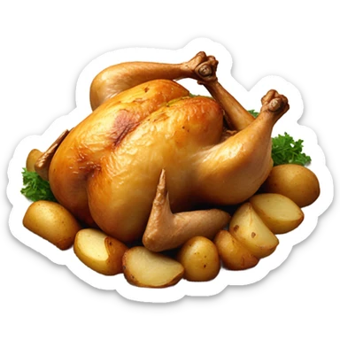 roast chicken with potatoes sticker