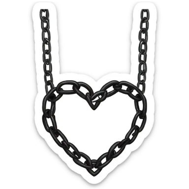 Heart black chains  sticker