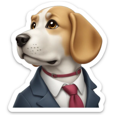Chien en costard cravate sticker