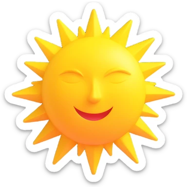 A sun emoji in the style of Microsoft 3D emojis sticker