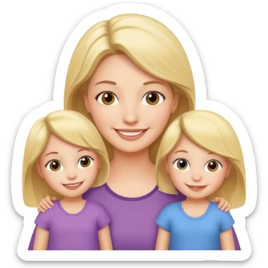 single mom with twin girls sticker