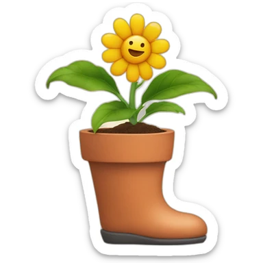 human leg growing out of flower pot sticker