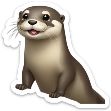 Loutre qui joue sur une sticker