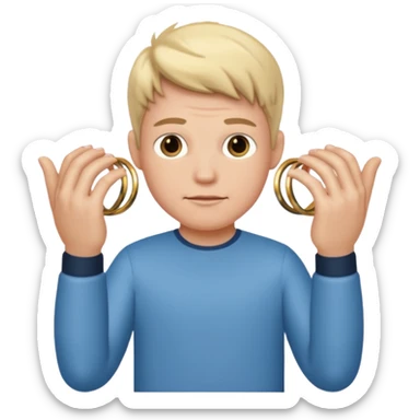 finn from adventure time with rings in his hands sticker