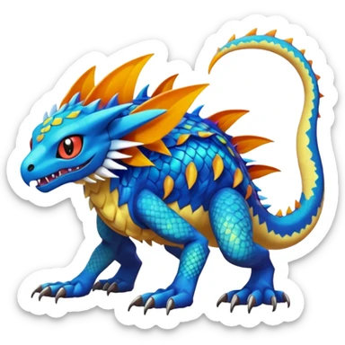 Colorful Exotic Pokémon-Digimon-Monster-Beast-Fakémon-hybrid-creature (full body) sticker
