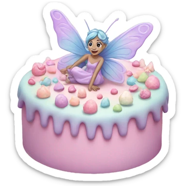 Fairy pastel cake sticker