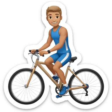 a man riding a bike without a bike sticker