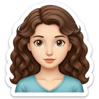 brunette wavy hair girl sticker