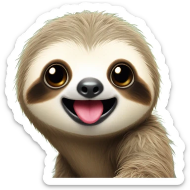Baby sloth sticking tongue out sticker