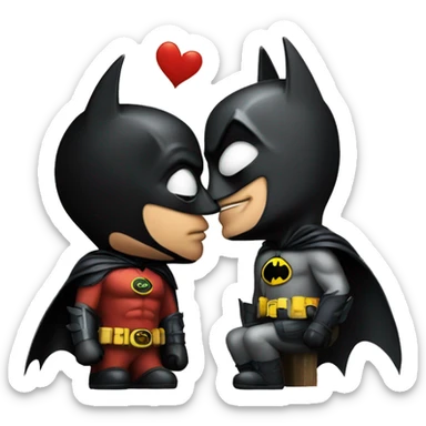 batman kissing robin sticker