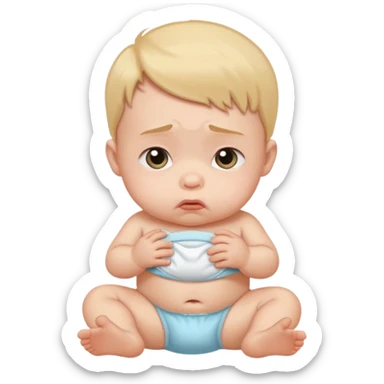 Pouting face wear disposable diaper sticker