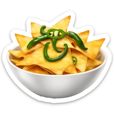 bowl of cheesy nachos with jalapeños  sticker